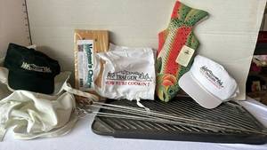 lot 3508 image: Traeger Grill Accessories Bundle with Hats Apron and Cedar Plank