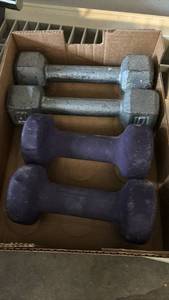 lot 3510 image: Cast Iron Dumbbell Weight Set