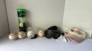 lot 3514 image: Mixed Sports Equipment and Outdoor Gear LotIncludes a baseball with Eck Stadium