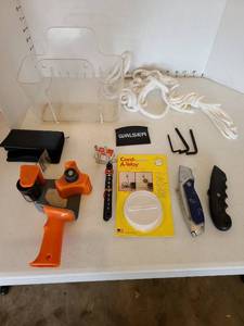 lot 3613 image: Tape gun, box knives, more