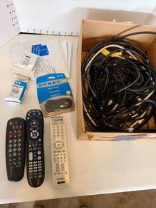 lot 3619 image: Misc cords, cables, remotes