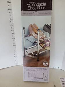 lot 3626 image: Two-Tier Expandable Shoe Rack