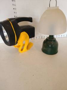 lot 3628 image: Portable Rechargeable LED Flashlight and Camping Lantern Set