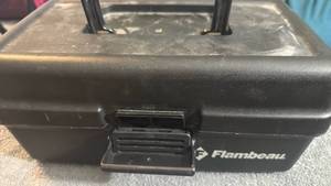 lot 1911 image: Flambeau Tackle Box Repurposed as Makeup Organizer with Accessories