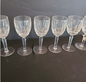 lot 1251 image: Waterford Crystal Wine Glasses, total of 6, one has chip on base
