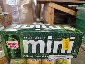 lot 4053 image: Canada Dry Ginger Ale Soda - 10pk7.5 fl oz Mini Cans. BB October 2026