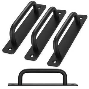 lot 5237 image: Malimali 4 Pack Black Barn Door Handles, 5 Hole Center Gate Handle Sliding Door Handles Modern Aluminium Door Pull for Pocket Door Bifold Closet Doors Hardware Replacement