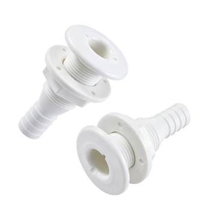 lot 5251 image: BROYEUR 2Pcs Thru Hull Fitting,Thru Hull Connector Fitting Drain Fits 34 Inch Hose(White, 34Inch)