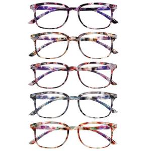 lot 5300 image: STASTEND 5 Pack Reading Glasses Blue Light Blocking for Women,Computer Readers with Spring Hinge (Multicolor-C2, 1.5, multiplier_x)