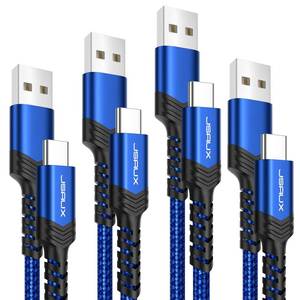lot 5301 image: JSAUX USB C Cable 4-Pack 10ft6.6ft3.3ft3.3ft, USB A to Type C Fasting Charging Cord Compatible with iPhone 1616 Pro16 Pro Max15, Samsung Galaxy S24 S23 S22 Note 20 10 Blue