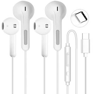 lot 5319 image: 2 Pack USB C Headphones for iPhone 17 16 15 Pro Max Plus iPad Pro USB C Wired Earbuds with Mic Volume Control Type C Earphones Wired Noise Cancelling USBC Headphones for Samsung Galaxy S24 S23 Pixel 9