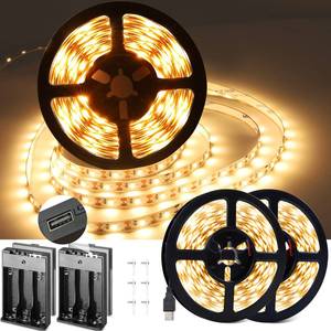 lot 5325 image: NEWREACH USB Warm LED Strip Lights with Battery Box, 16.4ft Warm White LED Light Strip 3000K for Under Bed, Tape Lights Under Cabinet, Kitchen, Bedroom, Christmas, Party, 8.2ft x 2pcs