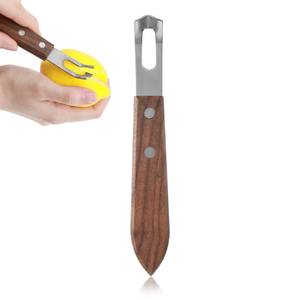 lot 5333 image: Channel Knife, Citrus Zester and Orange Peeler Tool, Walnut Wood and Stainless Steel Bar Tool for Decorating Cocktails, Desserts, Perfect for Home Bars, Craft Cocktails, Bartender Gifts