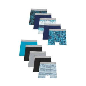 lot 5344 image: Hanes Boys Comfort Flex Tagless Boxer Briefs  10 Pack  Sizes L