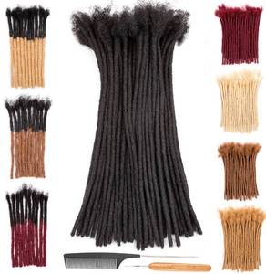 lot 5350 image: DAIXI 0.2cm & 0.4cm & 0.6cm & 0.8cm Thickness 12 Inch 100 Strands 100% Real Human Hair Dreadlock Extensions for ManWomen Permanent Loc Extensions Bundles Can Be Dyed Bleached Curled and Twisted