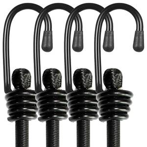 lot 5372 image: BEXSLE Bungee Cords with Hooks, Heavy Duty Outdoor Elastic Bungee Straps No Odour Industrial Grade Bungee Rope for Securing Tarps, Luggage, Tents, Bikes or Garden Tidying 24inch 4Pcs (Black)