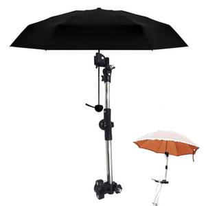 lot 5384 image: Stainless Steel Umbrella Holding Mount, 180° Adjustable Umbrella Holder, Umbrella Universal Clamp for Golf Cart, Beach Chair, Stroller, Bleacher, Patio, Fishing