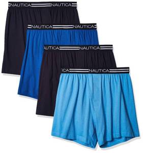 lot 5398 image: Nautica Mens 4 Pack Classic Cotton Loose Knit Boxers L