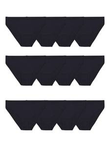 lot 5405 image: Fruit of the Loom Womens Eversoft Cotton Bikini Underwear, Tag Free & Breathable, Stretch, Black, 8 (Pack of 12)