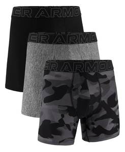 lot 5406 image: Under Armour Mens 3-Pack Performance Tech Solid 6 Boxer Briefs Black X-Small