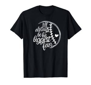 lot 5407 image: Light Blue. Baseball Mom Shirt, Baseball Gift Ill Always Be Biggest Fan T-Shirt S