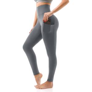 lot 5410 image: SINOPHANT High Waisted Leggings with Pockets Women, Full Length Capri Buttery Soft Stretchy Yoga Pants(Full Grey,S-M)