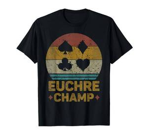 lot 5427 image: Euchre Champ Funny Vintage Euchre Board Game T-Shirt L