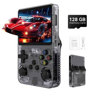 lot 5441 image: R36s Pro Retro Handheld Game Console, 3.5in IPS , 128GB Preloaded with 40000Classic Games, Portable Game Console,30 Game Emulator, Linux System,3500mah Rechargeable Battery (128G Black)