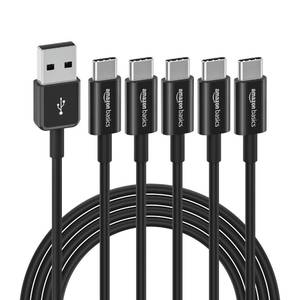 lot 5447 image: Amazon Basics 5-Pack USB-C to USB-A 2.0 Fast Charging Cable, 480Mbps Speed, USB-IF Certified, for Apple iPhone 1615, iPad, Samsung Galaxy, Laptops, 6 Foot, Black