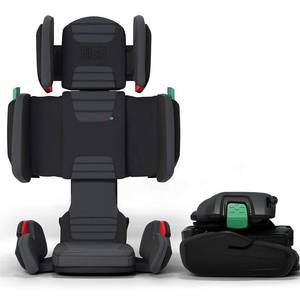 lot 5480 image: Mifold Hifold Adjustable Kids High Back Booster Car Seat with Strap Slate Grey