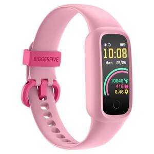 lot 5485 image: BIGGERFIVE Vigor 2 L Kids Fitness Tracker Watch for Boys Girls Ages 5-15, Activity Tracker, Heart Rate Sleep Monitor, IP68 Waterproof, Pedometer, Calorie Step Counter Watch, Pink