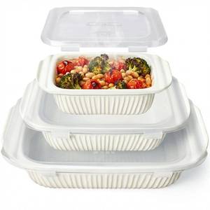 lot 5488 image: Artena Casserole Dishes For Oven, Ceramic Baking Dish, Large Lasagna Pan With Handles, Baking Pan Casserole Dish, Rectangular Bakeware Deep, White, Set Of 3 (5.1Qt2.3Qt1.1Qt) (Baking Dish With Lids)