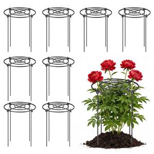 lot 5491 image: YHLYUZZ Peony Cages and Supports 8 Pack, 12x16 Inch Heavy Duty Metal Plant Cage for Outdoor Plants Grow Through Flower Support Rings for Peonies, Roses, Tomatoes &amp Hydrangeas