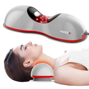 lot 5511 image: FliKEZE Heated Neck Stretcher with Red Light Therapy, Wireless Cervical Traction Device for TMJ Pain Relief and Shoulder Relaxer, Neck Traction Massager Pillow for HomeOffice Used, Grey