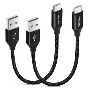 lot 5538 image: etguuds USB to USB C Cable 1ft, 2-Pack Short USB A to Type C Charger Cord Fast Charging for Samsung Galaxy A17 A16 A15 A26 A36 A56, S25 S24 S23 S22 S21 S20 S10 Note 20, for iPhone 17 16 15, Moto