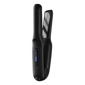 lot 5550 image: Cordless Hair Straightener, Portable Flat Iron for Travel, 2 in 1 Hair Styling Tools for straightening and Curling, Lightweight on-The-go, 4500 mAh Battery, Fast USB-C Charging (Black)