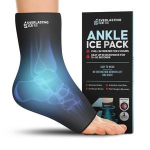 lot 5563 image: Ankle Compression Sleeve for Achilles Tendonitis Relief, Ankle Ice Pack Wrap, Foot Brace Sprained Ankle Support for Women and Men, Freeze Cold Packs for Plantar Fasciitis
