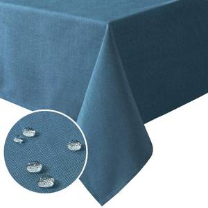 lot 5570 image: H.VERSAILTEX Linen Textured Table Cloths 60 x 60 Inch Premium Solid Tablecloth Spill-Proof Waterproof Table Cover for Dining Buffet Feature Extra Soft and Thick Fabric Wrinkle Free, Ink Blue