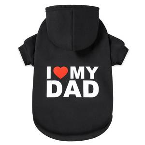 lot 5587 image: GreenJoy Dog Sweater Dog Hoodie Cold Weather Dog Coat Hooded Sweatshirt for Puppies,Cats, Small Medium Large Dogs (Medium, Black (I Love My Dad))