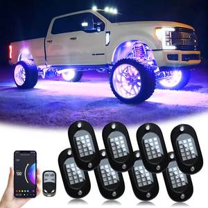 lot 5636 image: YiLaie Rock Lights for Trucks, 8 Pods RGB LED Rock Lights with APPRemote Control & Music Mode, High Bright Multilcolor Waterproof IP68 Rock Neon Light Kits for Pickup Off Road RZR SUV ATV UTV Car