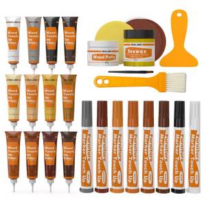 lot 5641 image: REALINN Wood Furniture Repair Kit- Set of 28 - Touch Up Markers, Fillers with Wood Putty - Repair Scratch, Cracks, Hole, Discoloration for Wooden Door, Floor, Table, Cabinet
