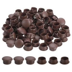 lot 5646 image: MECCANIXITY 125Pcs Plastic Hole Plugs, 1116 x 38(DxH) Hole Cover Tubing End Cap for Round Holes(14mm), Cabinet Furniture Cupboard Shelves, Dark Brown