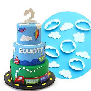 lot 5652 image: Palksky Cloud Fondant Cutter Fluffy Cloud Plastic Cookie Cutter Cake Mold Sugar Craft Mold Cake Decorating Tools(5PCS)