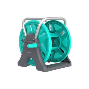 lot 5666 image: Garden Hose Reel Cart,Portable Hose Reel Holder Hold Up to 50-80 Feet of 58 Hose,Wall Mounted Water Hose Reel,Upgraded Plastic Wheels for Outside Car Washing, Watering (Blue, 80FT)