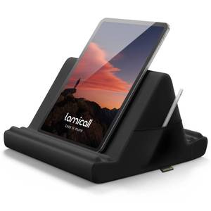 lot 5674 image: Lamicall Tablet Pillow Holder Stand - Tablet Pillow Soft Pad for Lap, Bed and Desk with Pocket & 4 Viewing Angles, for iPad Pro 13, 11, 12.9, Air, Mini, Kindle, iPhone, 4-13 Devices, Black