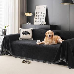 lot 5678 image: Feyocn 100% Waterproof Sofa Covers for Pets Washable Couch Covers Dogs Cats Sofa SlipCover for 3-4 Cushion Couches Sectional Couches Furniture Protector Covers for Living Room (91 x 150, Black)