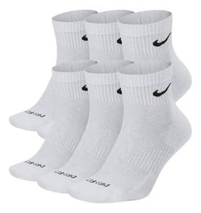 lot 5690 image: Nike Everyday Plus Cotton Cushioned Dri-Fit Ankle Socks (6 Pair) (WhiteBlack, Medium)