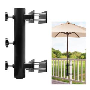 lot 5718 image: UNDADE Heavy Duty Adjustable Metal Patio Umbrella Holder Clamp Stand - Durable Umbrella Mount for Deck Railing, Outdoor Courtyard & Balcony - Perfect for Wind Resistance