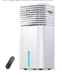 **Windowless Portable Air Conditioner, 24.4" Small Evaporative Air Cooler for Room No Window, 3-Speed Settings, 4 Modes, 7H Timer, Remote Control, 4 Ice Packs, Quiet AC Unit for Bedroom, White