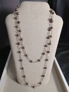 lot 5943 image: Pearl and Crystal Chain Necklace